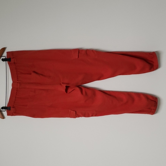 Anthropologie Love Tree orange linen cargo pants joggers - Picture 9 of 16